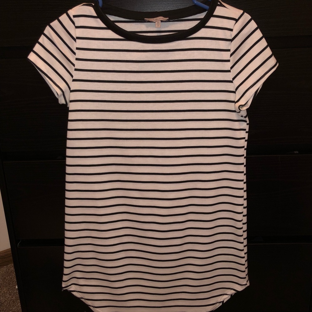 Black and white striped t shirt dress